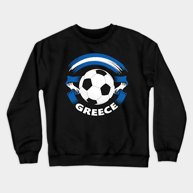 Greece Soccer Fan Shirt with Greek Flag and Football Crewneck Sweatshirt by Family Heritage Gifts